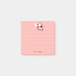 Cute Nurses Stethoscope Pink Personalized Post-it Notes