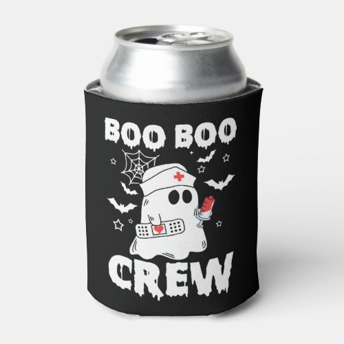 Cute Nursing Boo Boo Crew Halloween Nurse Ghost Can Cooler