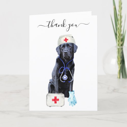 Cute Nursing Dog Medical Medical Appreciation Nurs Thank You Card