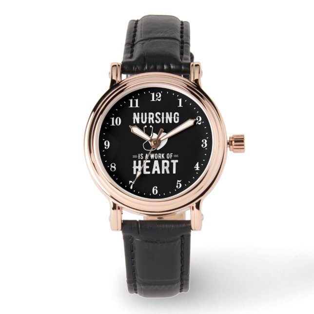Cute Nursing heart word art Watch (Front)