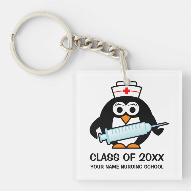 Cute nursing school graduation class of 2025 keychain (Front)