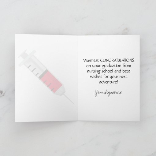 Cute Nursing School Graduation Congratulations Card | Zazzle