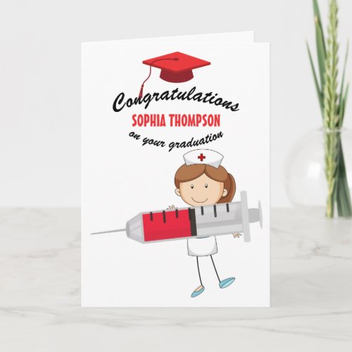 Cute Nursing School Graduation Congratulations Card