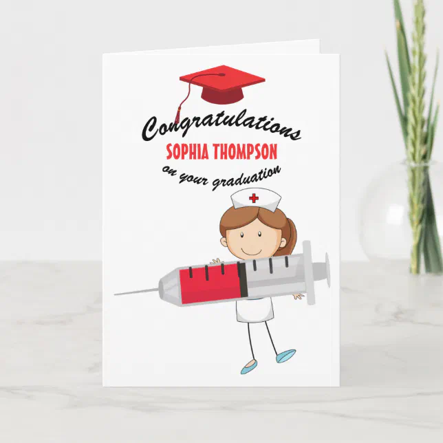 Cute Nursing School Graduation Congratulations Card | Zazzle