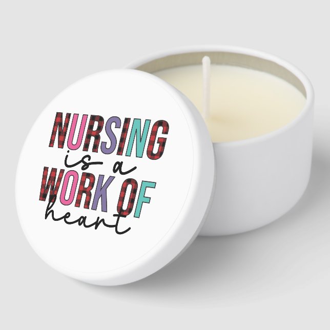 Cute Nursing work of heart word art  Mini Candle Favors (Corner)