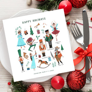 Cute nutcracker ballet Christmas Napkins