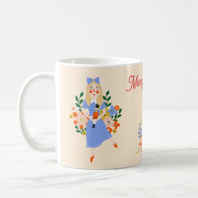 Cute Nutcracker Ballet Clara Rat King Christmas Coffee Mug (Left)