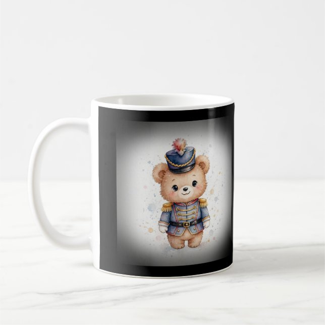 Cute Nutcracker Bear Christmas Coffee Mug (Left)