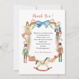 Cute nutcracker Christmas Baby shower  Thank You Card
