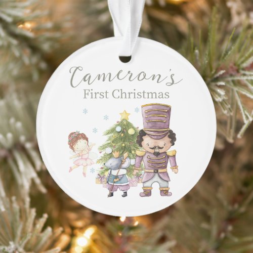 Cute Nutcracker Christmas Custom Photo Ornament