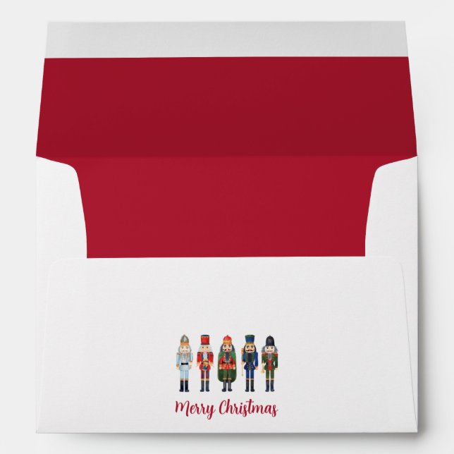 Cute Nutcracker Christmas Return Address Envelope (Back (Bottom))