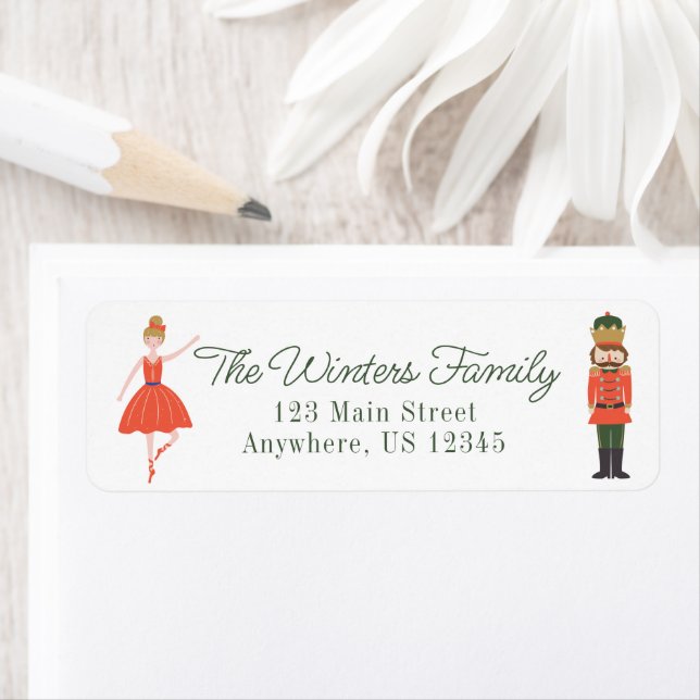 Cute Nutcracker Christmas Return Label (Insitu)