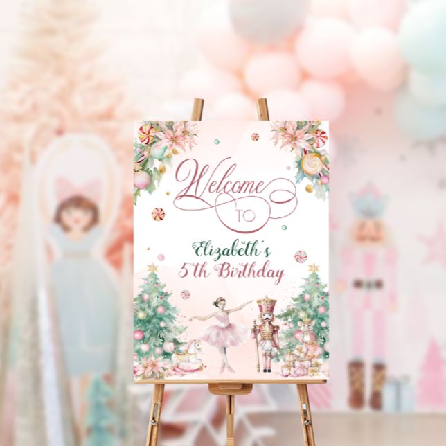 Cute Nutcracker Girls Birthday Party Welcome Sign (Creator Uploaded)