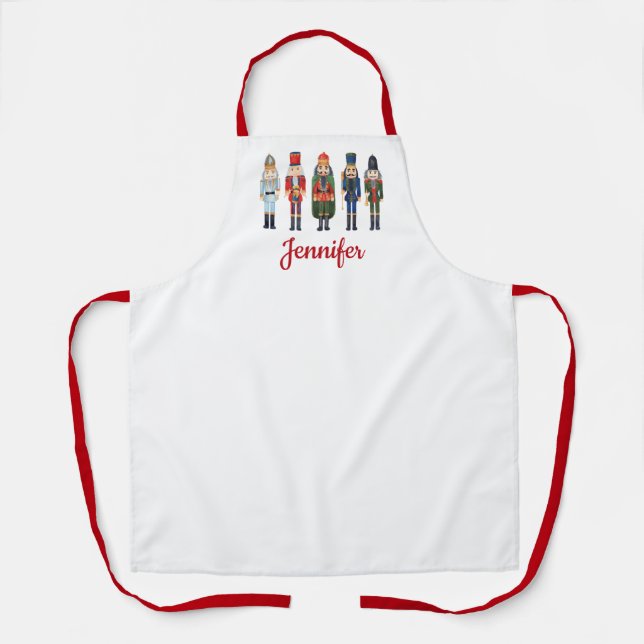 Cute Nutcracker Merry Christmas Apron (Front)