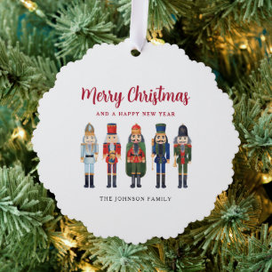 Cute Nutcracker Merry Christmas Ornament Card