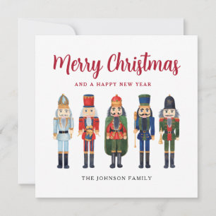 Cute Nutcracker Merry Christmas Square Holiday Card