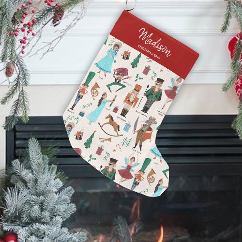 Cute Nutcracker Pattern Christmas Stocking