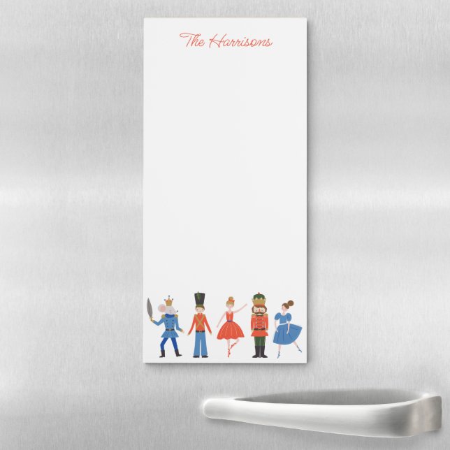 Cute Nutcracker Personalized Christmas Magnetic Notepad (In Situ)