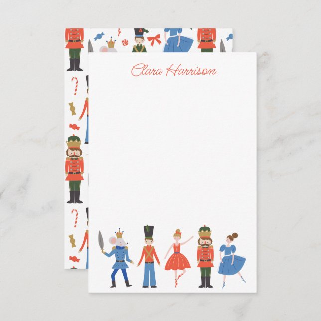 Cute Nutcracker Personalized Christmas Thank You Card (Front/Back)