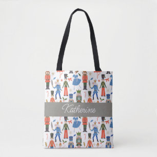 Cute Nutcracker Personalized Christmas Tote Bag