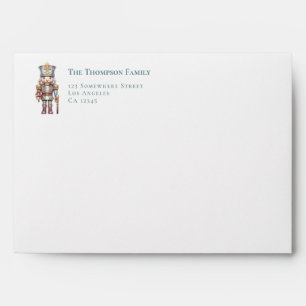 Cute Nutcracker Return Name Address Christmas Envelope