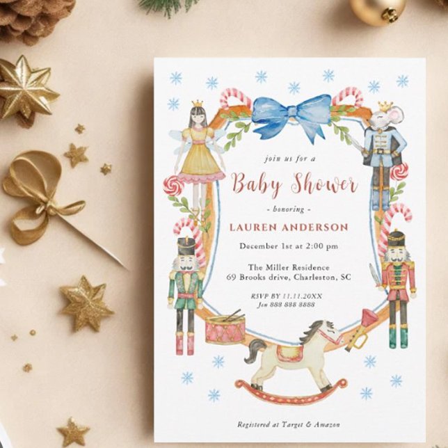 Cute Nutcracker soldiers Christmas Baby Shower  Invitation (Creator Uploaded)