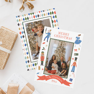 Cute Nutcracker Vertical Photo Christmas Holiday Card
