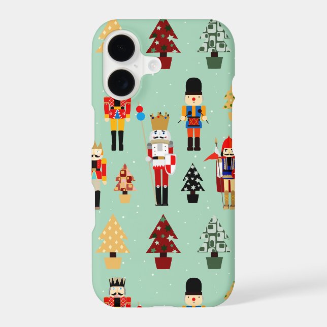 Cute Nutcrackers and Christmas Trees Iphone Case (Back)