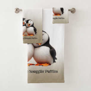 Cute Nuthin' Like Snugglin' Puffins Bath Towel Set