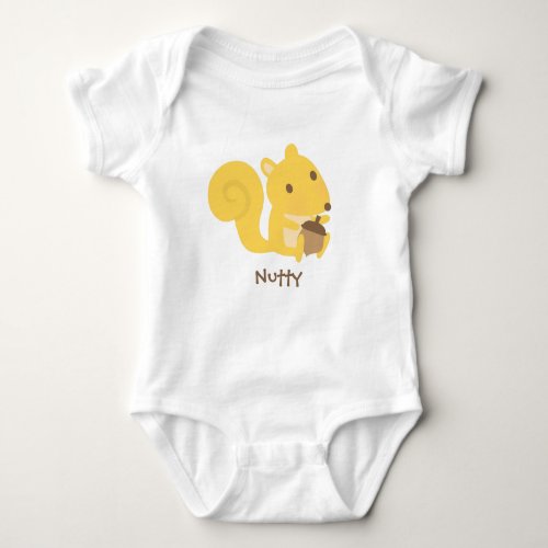 Cute Nutty Squirrel with Acorn Nut For Babies Baby Bodysuit