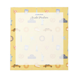 Cute NYC pattern yellow custom Name  Notepad
