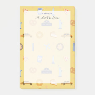 Cute NYC pattern yellow custom Name Post-it Notes