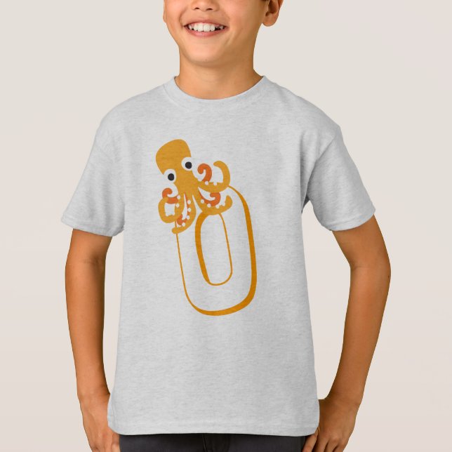 Cute O for Octopus- Kids English ABCD Alphabet T-Shirt (Front)