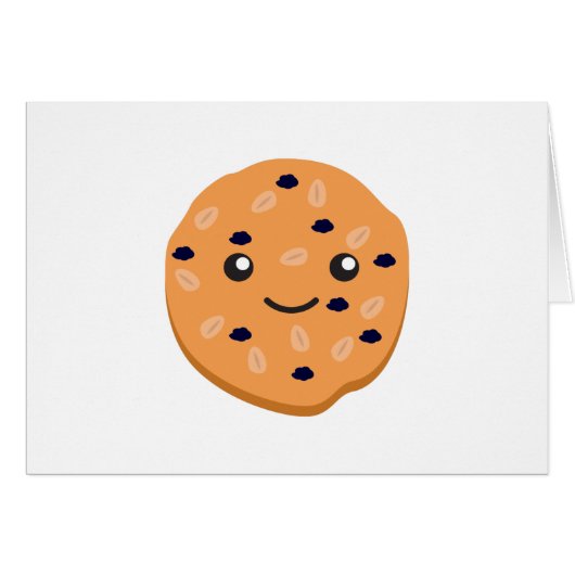 Cute Oatmeal Raisin Cookie Cards (Front Horizontal)