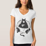 Cute obese Black Cat eats Pizza. Easily Distracted T-Shirt