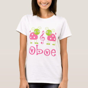 Cute Oboe Pink Ladybugs T-Shirt