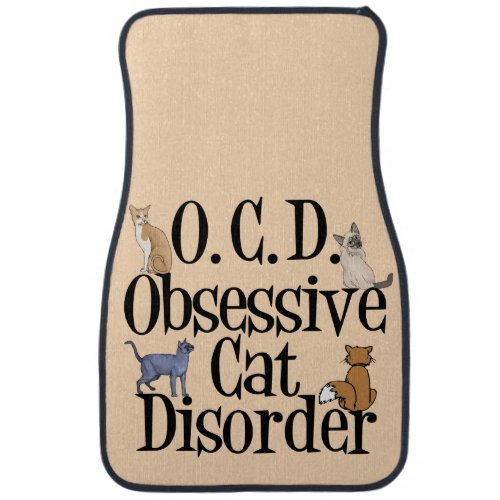 Cute Obsessive Cat Disorder Car Mat