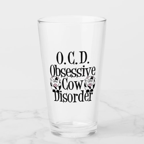 Cute Obsessive Cow Disorder Glass