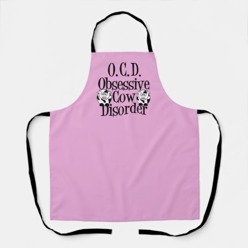 Cute Obsessive Cow Disorder Pink Apron