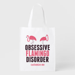 Cute Obsessive Flamingo Disorder Custom Grocery Bag
