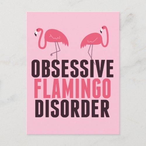 Cute Obsessive Flamingo Disorder Postcard