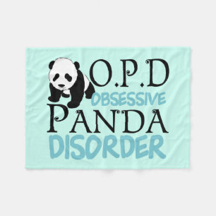 Cute Obsessive Panda Disorder Fleece Blanket
