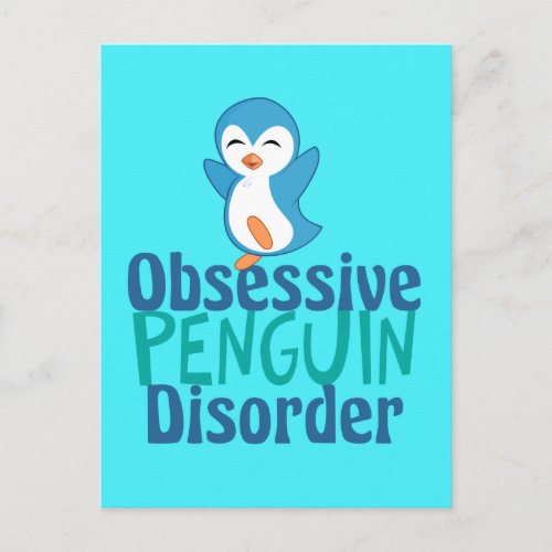 Cute Obsessive Penguin Disorder Postcard