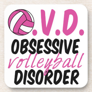 Volleyball Text Coaster