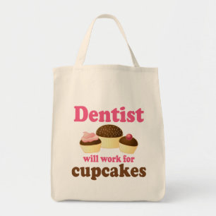 Cute Occupation Chocolate Cupcakes Dentist Tote Bag