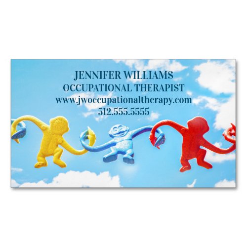 Cute Occupational Therapist Blue Sky Toys Business Card Magnet