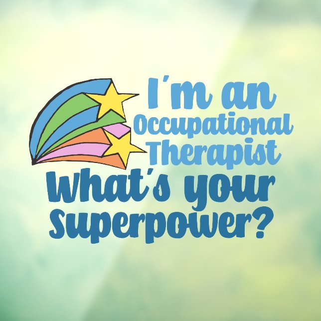 Cute Occupational Therapist Superhero Window Cling (Sheet 3)