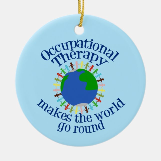 Cute Occupational Therapy Christmas Ceramic Ornament (Front)