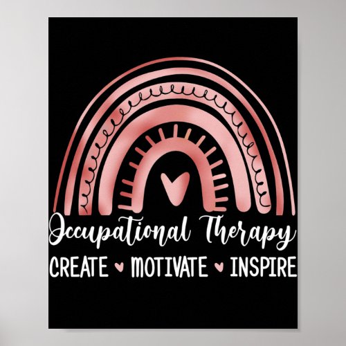 Cute Occupational Therapy Create Motivate Inspire Poster