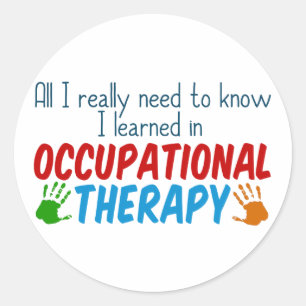 Cute Occupational Therapy Handprints Classic Round Sticker